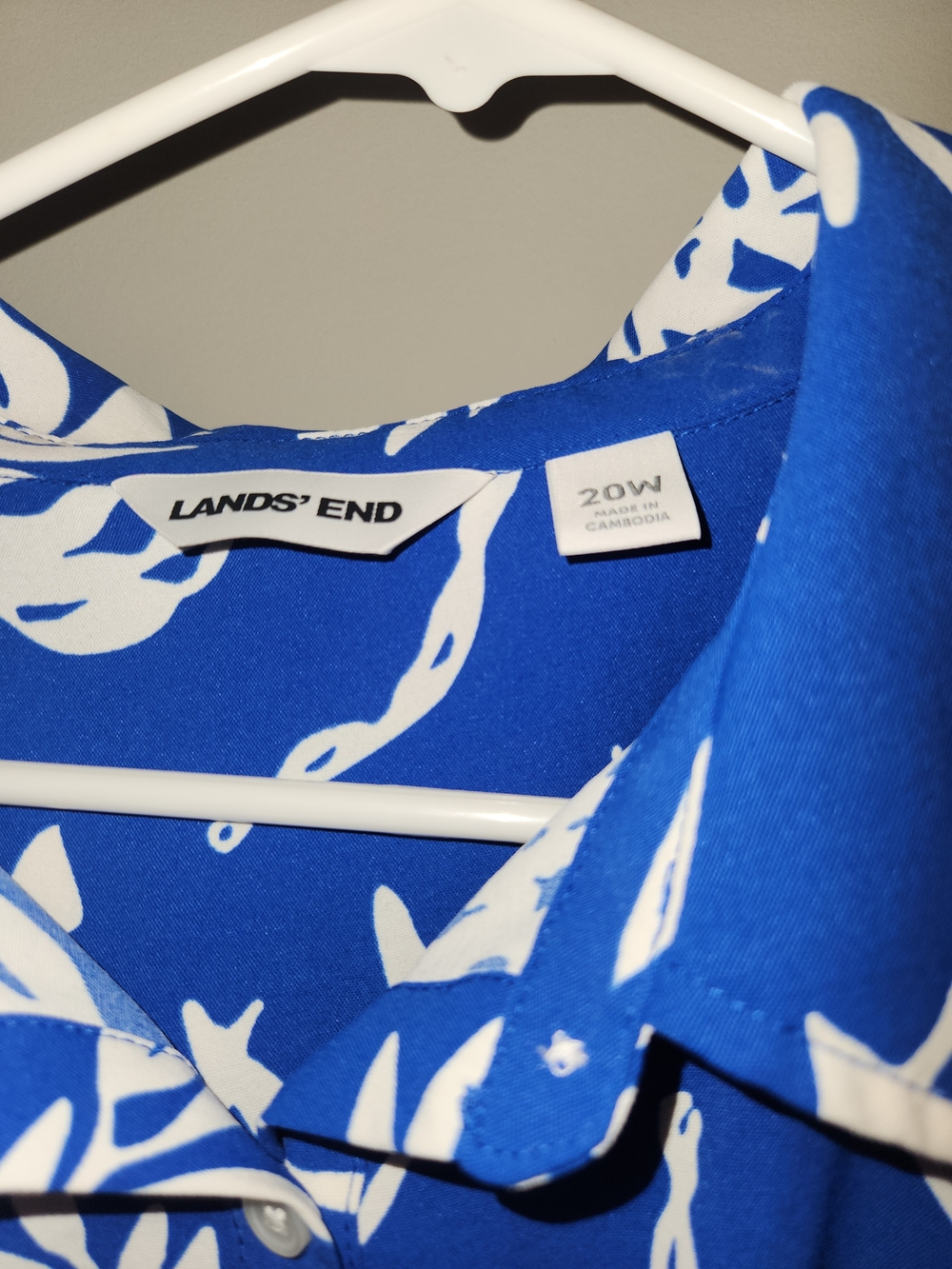 Lands' End Blue and White Floral Romper